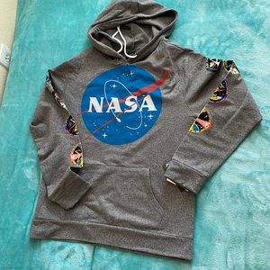 NASA BuzzAldrin Collection Gray Men’s Casual Pullover Hoodie